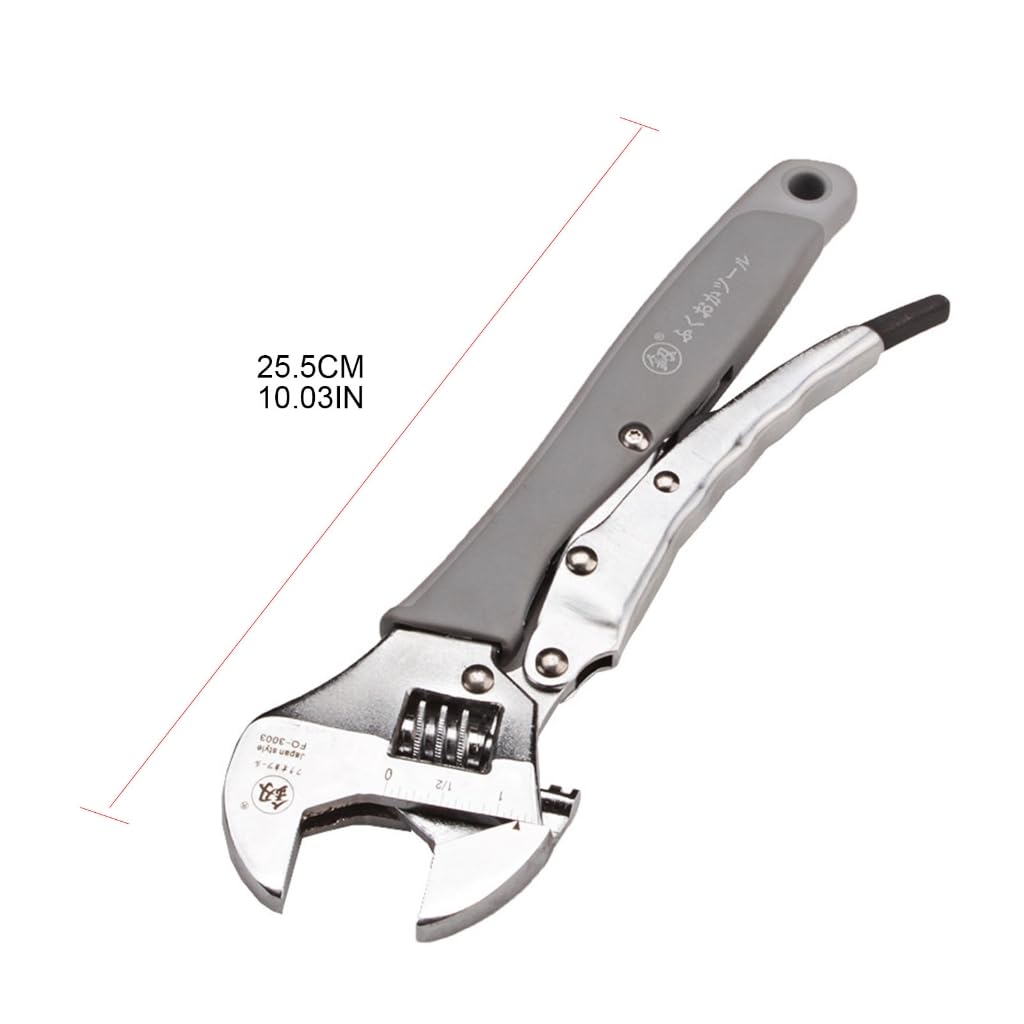 Llave inglesa ajustable de apertura grande, llave inglesa deslizante de ángulo ajustable, herramientas de reparación de automóviles para el hogar de 10 pulgadas