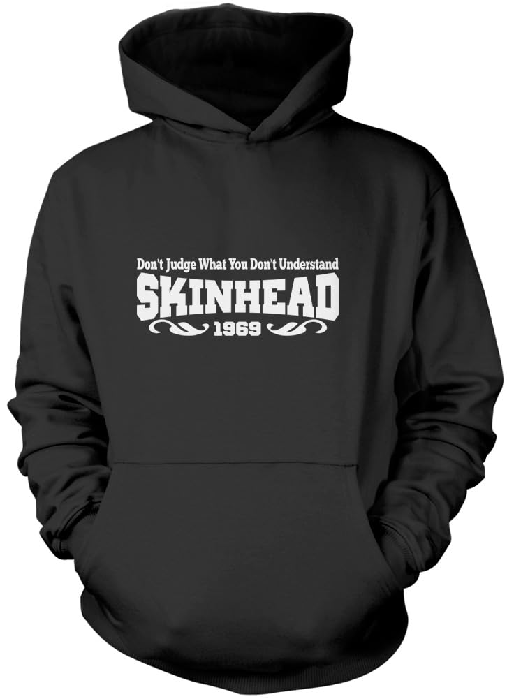 Hotscamp Boys Black Skinhead Unisex Hoodie - Large