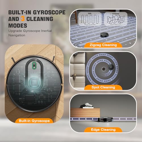 Robot Vacuum and Mop Combo, 6500Pa Strong Suction, 2 in 1 Robotic Vacuum with Gyro Inertial Navigation, 200 Min Runtime, App/Wi-Fi/Voice Control, Slim, for Pet Hair, Hard Floor, Carpet - Image 7