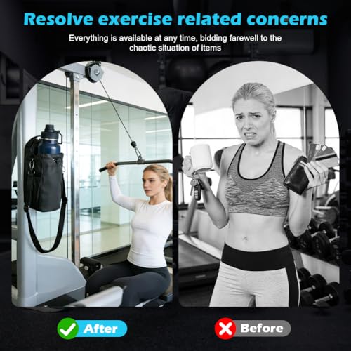 Wapasezyar Magnetyczna torba sportowa z uchwytem na butelkę, magnetyczny uchwyt na butelki, do uprawiania sportu, studia fitness, do studia fitness, na zewnątrz i w podróży