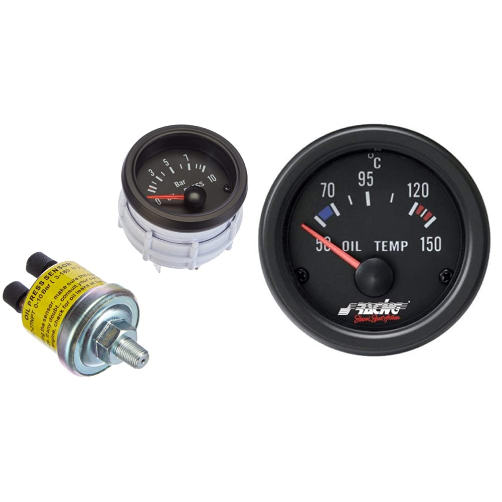 SIMONI RACING OP/B Indicatore elettrico di Pressione Olio, sfondo Nero & Simoni Racing OT/B Termometro, Nero
