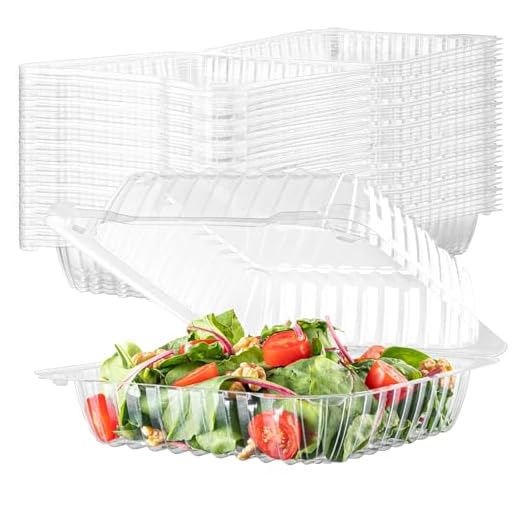 76 Clear Hinged Lid Food Containers