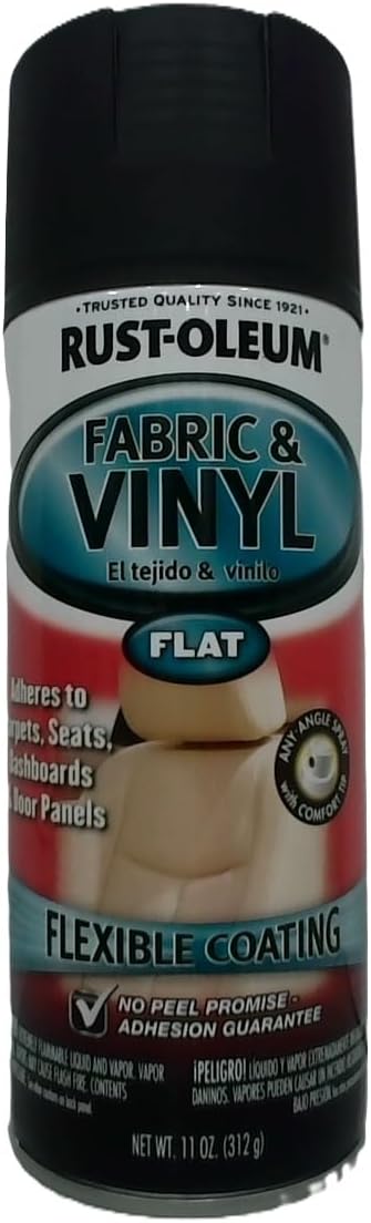 Rust-Oleum 248919 Fabric & Vinyl Spray Paint, 11 oz, Flat Black