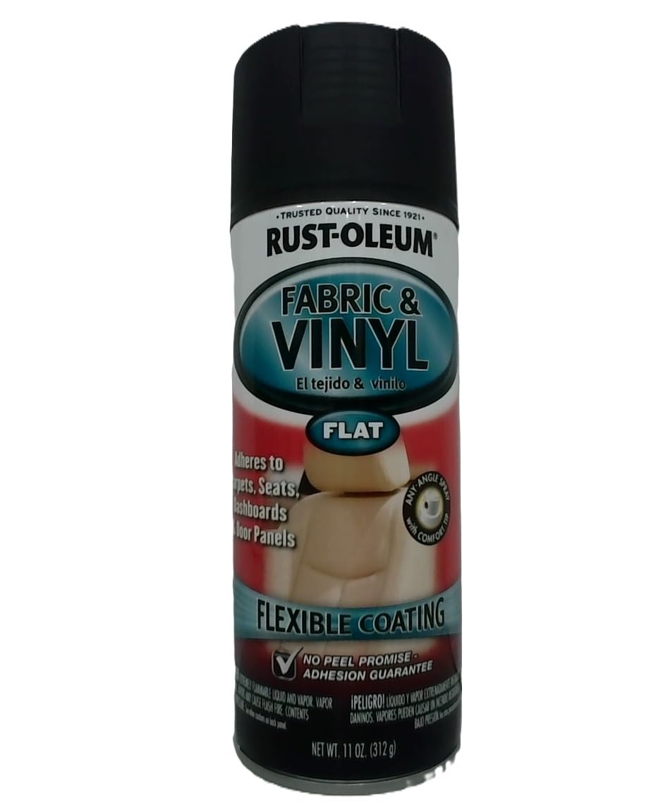 Rust-Oleum 248919 Fabric & Vinyl Spray Paint, 11 oz, Flat Black