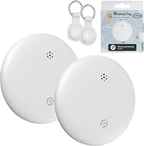 Air Tracker Tags-2 Pack for Android, Item Locator Key Finder Works with Find Hub App, Luggage Tracker for Keys, Wallet, Suitcase, IP67 Waterproof, Compatible with Android Phone