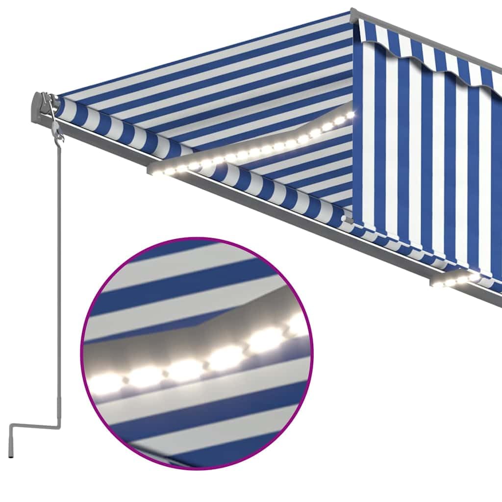 Tenda automatica con sensore vento LED 3,5x2,5m in tessuto poliestere resistente UV acqua, struttura in alluminio verniciato, con telecomando, regolabile