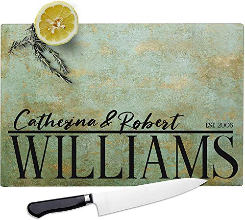 Personalized Glass Cutting Board 8 Designs  8 x 10  Tempered Glass Board  Full Colorful Wedding Gifts for The Couple Housewarming Gifts - Premium Kitchen Sign