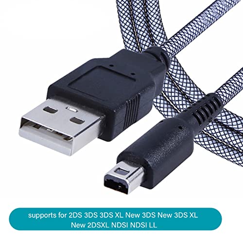 Image of 2 Pack USB Charging Cable 3DS, 2DS, New 3DS XL, DSi LL - 5ft Power Cord for Gaming Handhelds