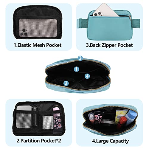 Image of VOROLO Fanny Pack For Women And Men Crossbody Bag Belt Bag Light Blue | Adjustable Strap Graduation Gifts Lightweight Travel Running