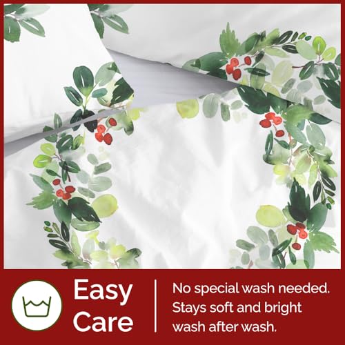 Image of CGK Unlimited Christmas Duvet Cover King Size - 104 x 90, Holiday Wreath