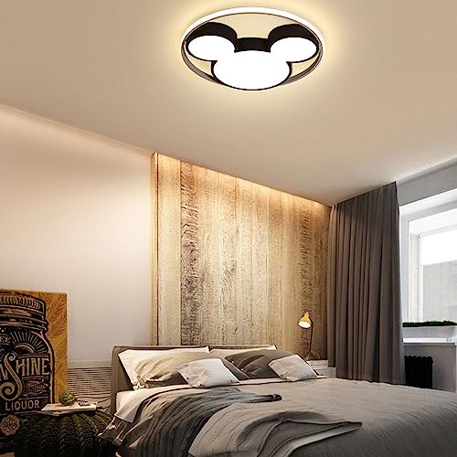Plafonnier moderne noir de 45cm avec télécommande et intensité variable