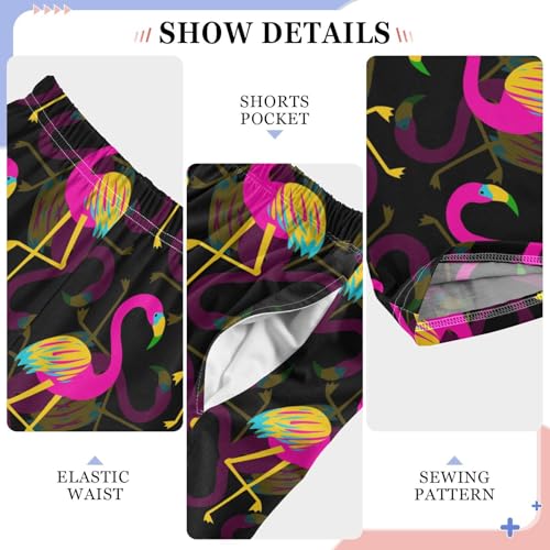 Tropical Hawaiian Flamingo Bird Boys Pants for Kids Jogger Pants with Pockets S-XL4