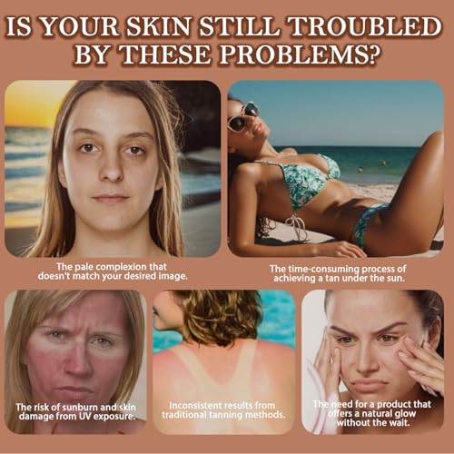Image of Self Tanner Cream,Natural Plant-Based Formula,Self-Adjusting Color for All Skin Tones,Streak-Free Gradually develops Fake Tan,Sunless Tanner lotion,Bronzing Body Cream For Woma & Man,Fair to Dark