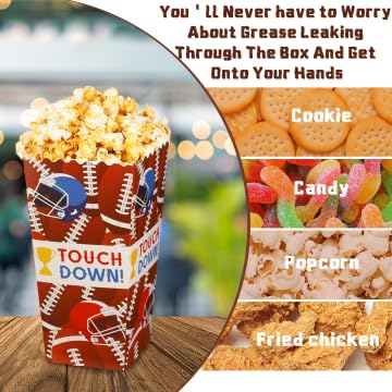 Image of 32 Pack Football Popcorn Boxes 4 Styles Popcorn Bags Buckets Container Holder 2025 Football Party Supplies