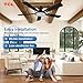 TCL Ceiling Fans with Lights, 52 Inch Low Profile Ceiling Fan with Light and Remote Control, Flush Mount, DC Reversible Motor, Noiseless, 6 Speeds Ceiling Fan for Bedroom (Black)