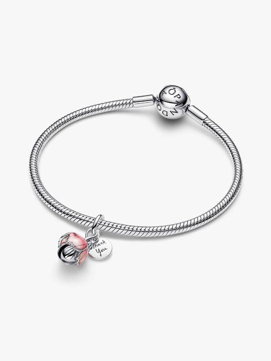 PANDORA Two-Tone Blooming Flower Dangle Charm 764453C01 Charm Anhänger
