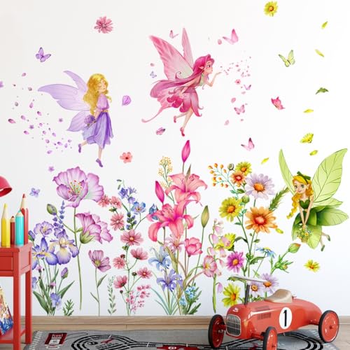 Vinilos Decorativos de Hadas y Flores 59x37.4 pulgadas miniatura 2