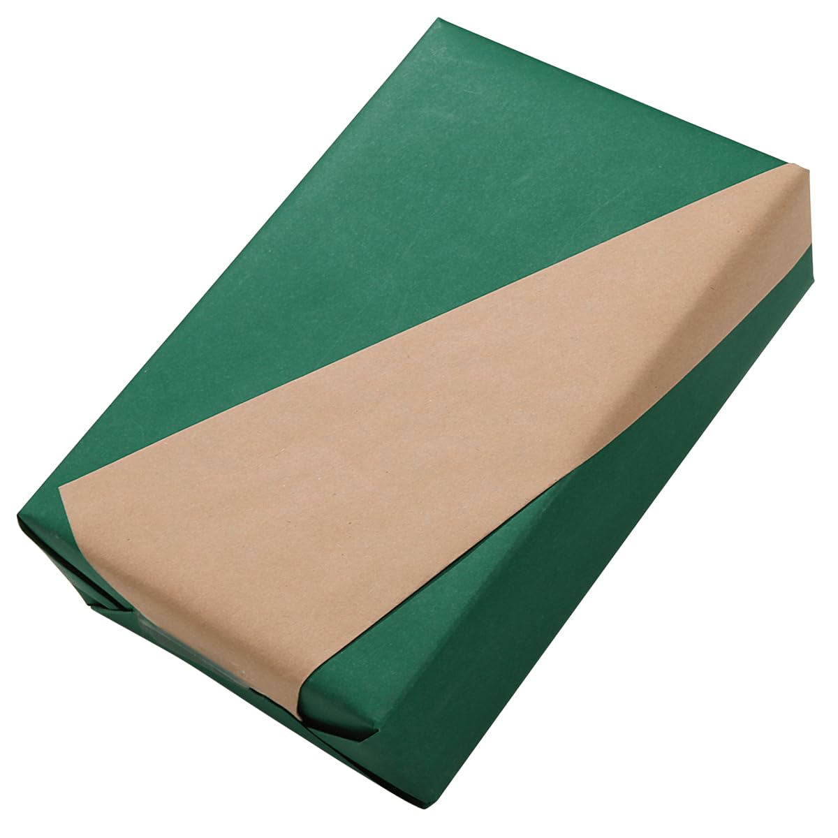 Doppelseitiges Geschenkpapier Kraftpapier eine Seite Grün, eine Braun 70 cm x 50 m Geschenk-Verpackung