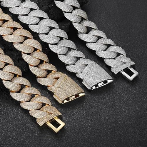 14K Gold Hip-Hop 22mm Bubble Cuban Chain Moissanite Bracelet for Men, Dazzling and Luxurious, Perfect for Men Who Love Bold Fashion Statements3