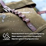 DRAKENSBERG Plecak na rolltop "Arthur" z płótna i skóry z kieszenią na laptopa - praktyczna kieszeń na technologie i gadżety, 20-30 l - oliwkowo-zielony, DR00123, Oliwkowy, Plecak na co dzień