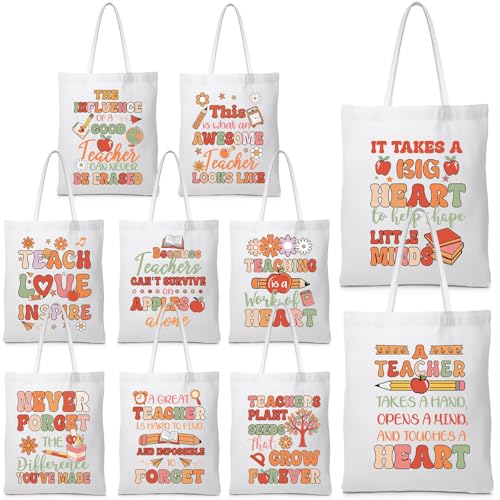 Chunful 10 Bolsas Tote para Maestros Lona Coloridas