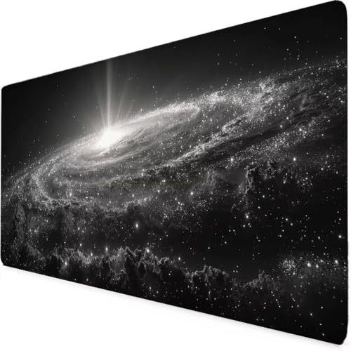 Tapis de souris XXL noir grand format 1200 x 600 mm avec bords cousus