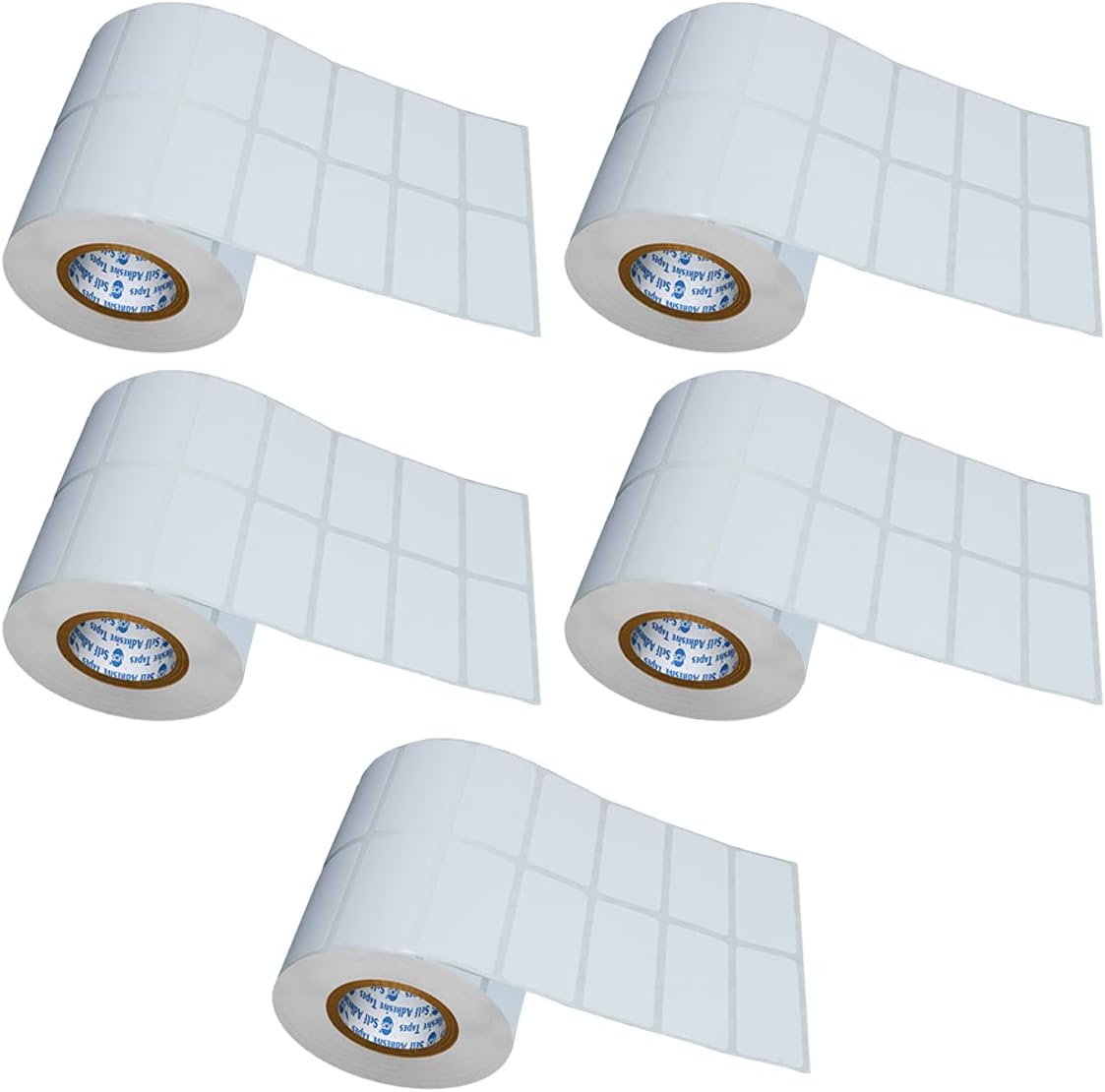 VCR 2 x 1 Direct Thermal Barcode Label Sticker - 2 x 1 inches - 50mm x 25mm - 2 Ups - 2000 Labels Per Roll - Pack of 5 Rolls -White Self Adhesive Sticker for Printing Barcoding Labels 1 inch core