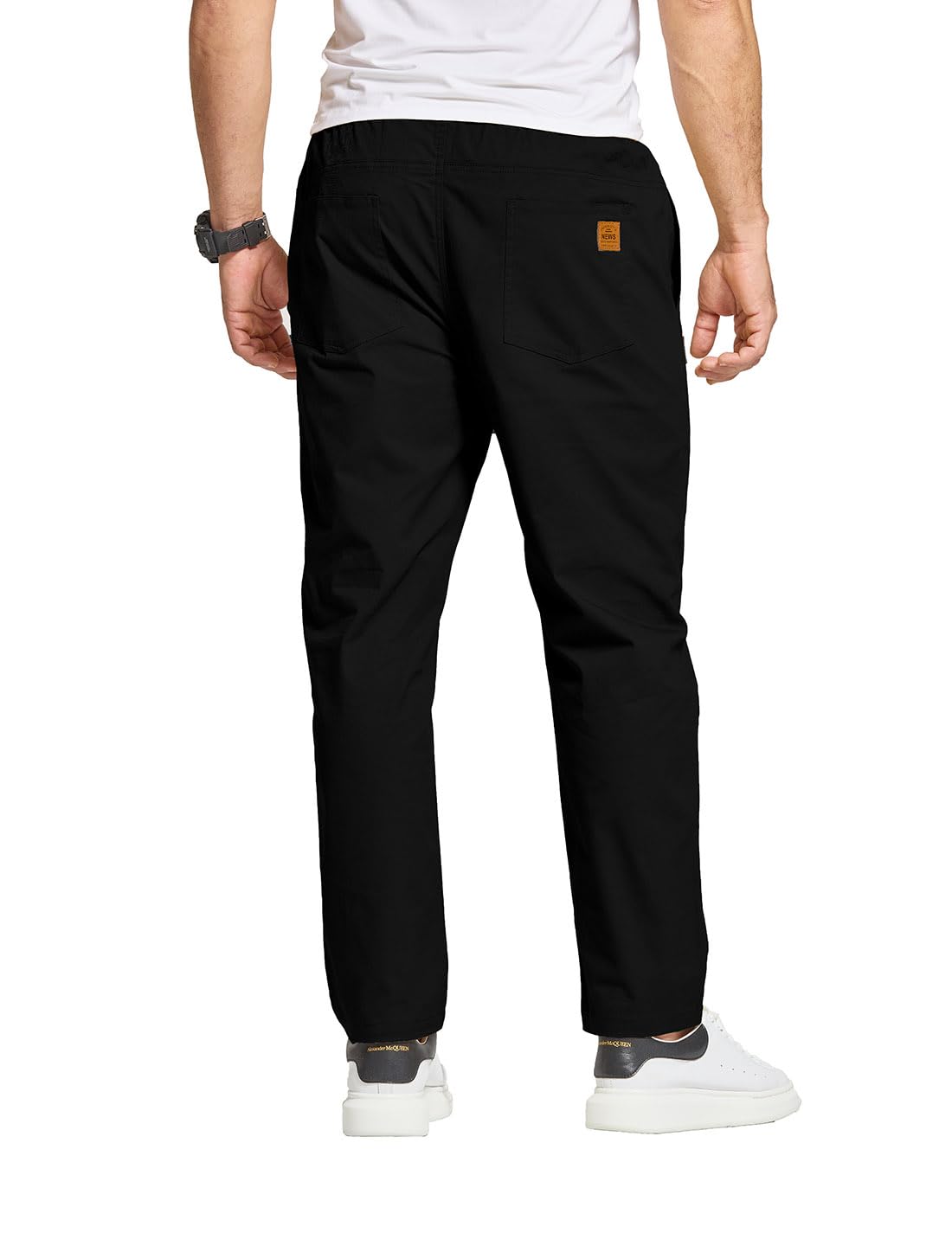 JustSun Hosen Herren Cargo Chino Hose Freizeithose Herren Elastische Taille mit Kordelzug