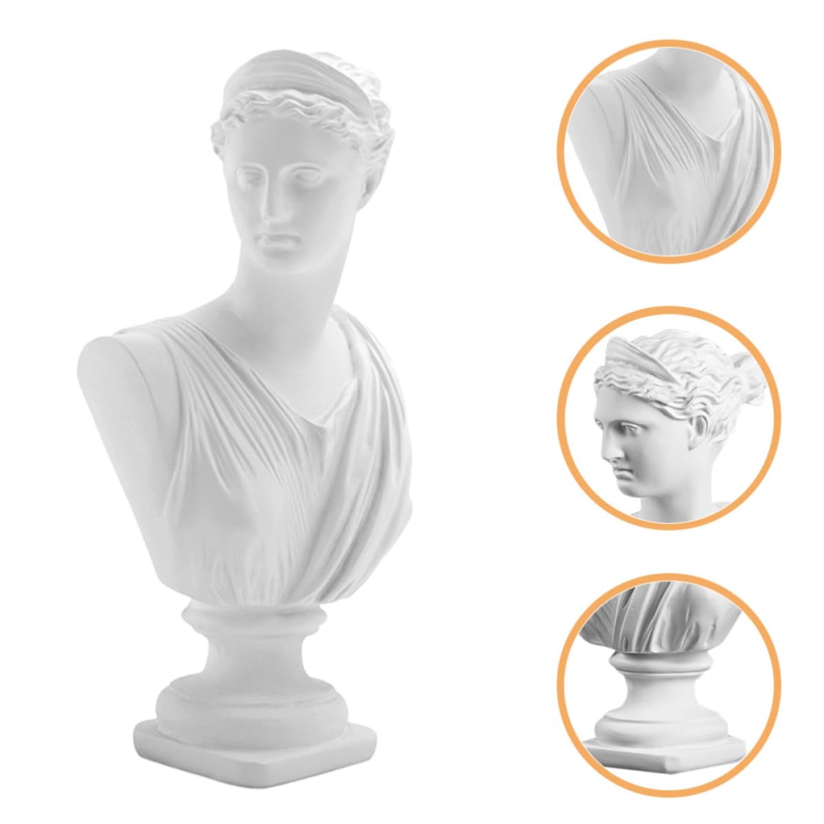 Busto de Diosa de Resina Blanco, Adorno Decorativo para Salón