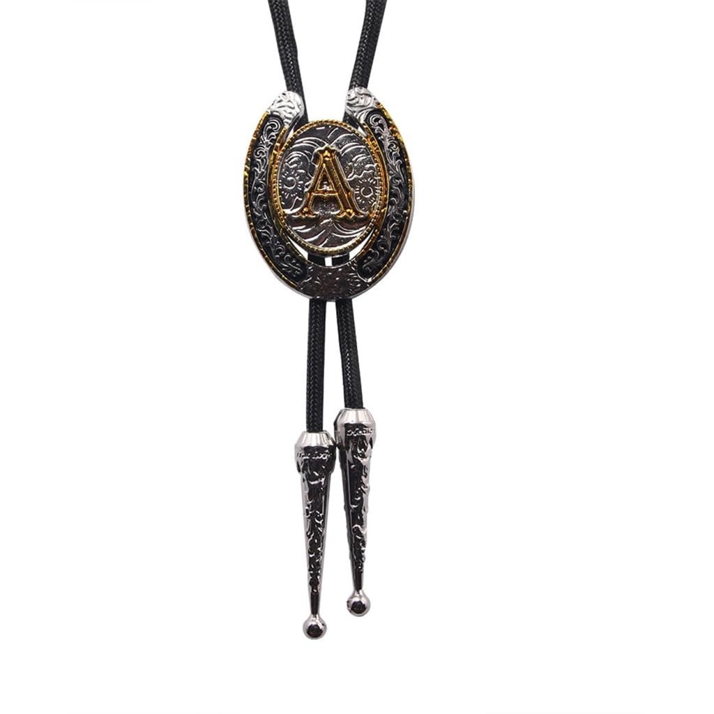 Cravatte da Cowboy, Collana Regolabile Corda di Similpelle con Ciondolo in Metallo