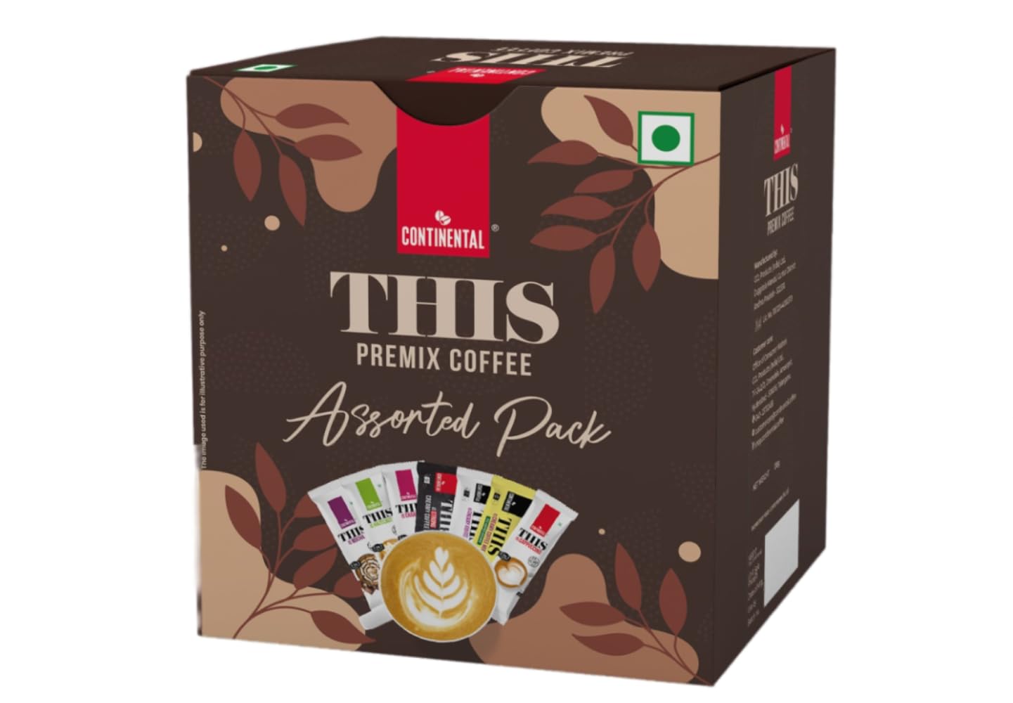 Continental Coffee This Premix Assorted Pack - Instant Coffee Powder Sachets - 138gm (Pack of 1) | 7 Flavours - Cappuccino, Hazelnut, Mocha, Caramel, 3in1 Creamy , 2in1 Creamy, Strong Creamy | Café Like Coffee - Cut-Pour-Mix (B0CNTBQWV1) Amazon Price History, Amazon Price Tracker