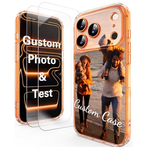 Cliffora Personalised Phone Case Clear TPU Photo Soft iPhone Case Customised Phone Case for iPhone 17 16 15 14 13 12 11 Pro Max SE Compatible Magsafe Creative Gift with 2 Screen Protector