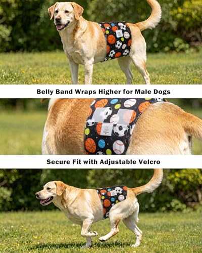 Image of CuteBone Dog Diapers Male Belly Bands 3 Pack for Male Dogs Reusable Puppy Wraps