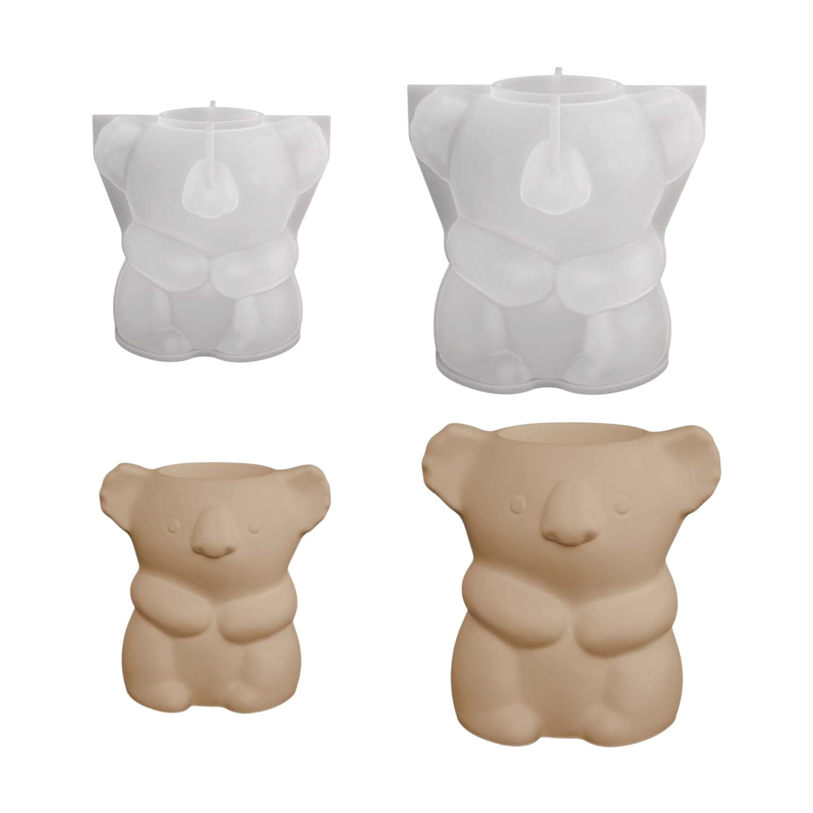 Snorvixre Sturdy Silicone Koala Planter Ideal for Resin Casting and Creative Projects Soft Silicone Koala Flower Pots
