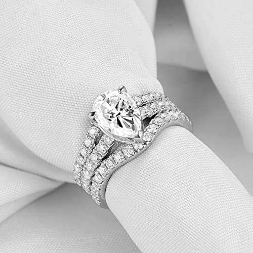 DovEggs Moissanite Enhancer Rings,Moissanite Wedding Band,0.85CTW GHI Moissanite Lab Created Diamond Half Eternity Curved Ring 14K Gold QUALITY Silver Engagement Anniversary Ring for Women4