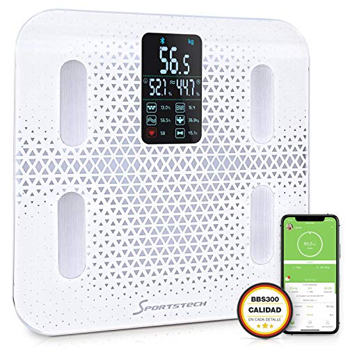 Sportstech Báscula Digital Análisis de Grasa Corporal y Masa Muscular +...