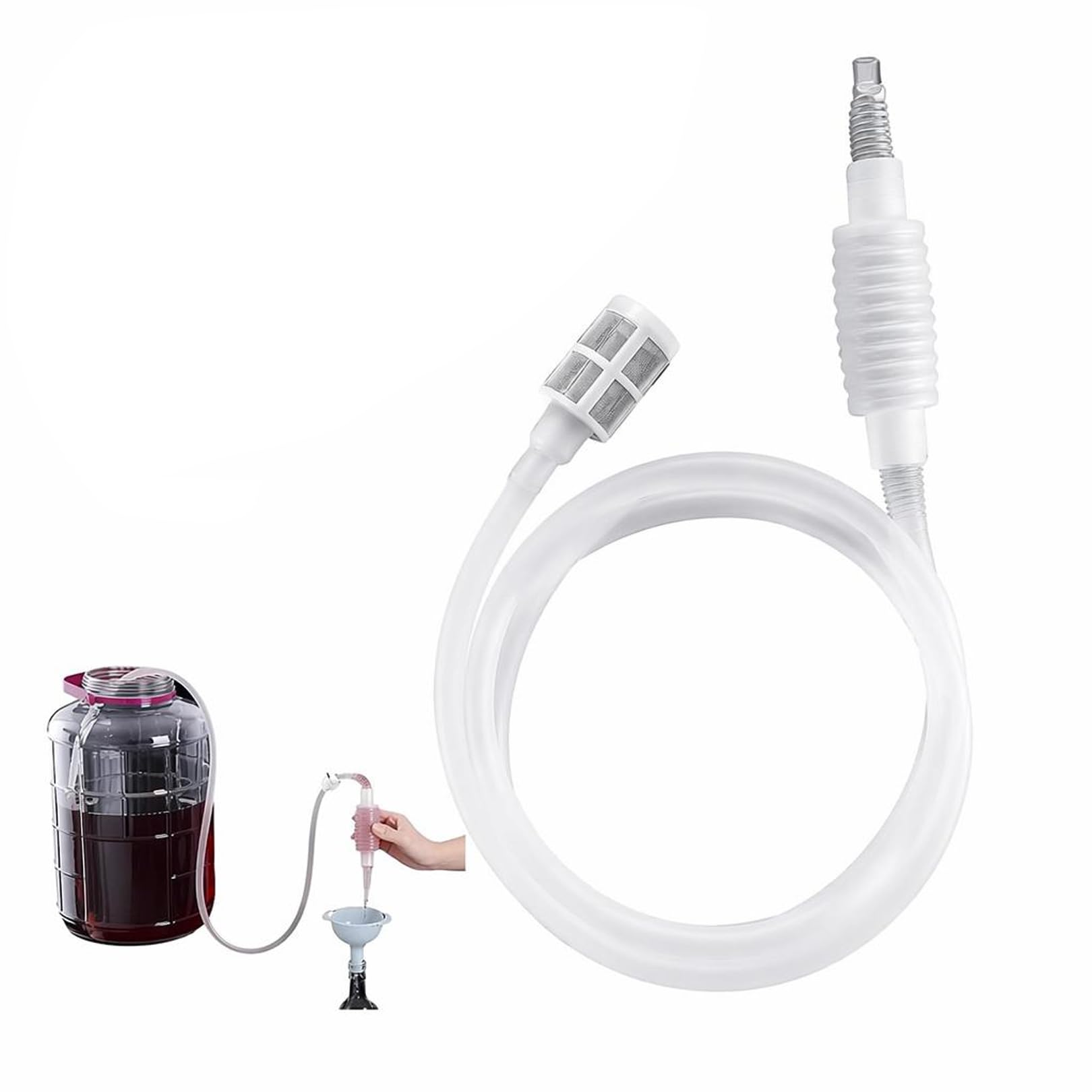 Syphon Pump Kit White PP 2m Siphon Tube Hose