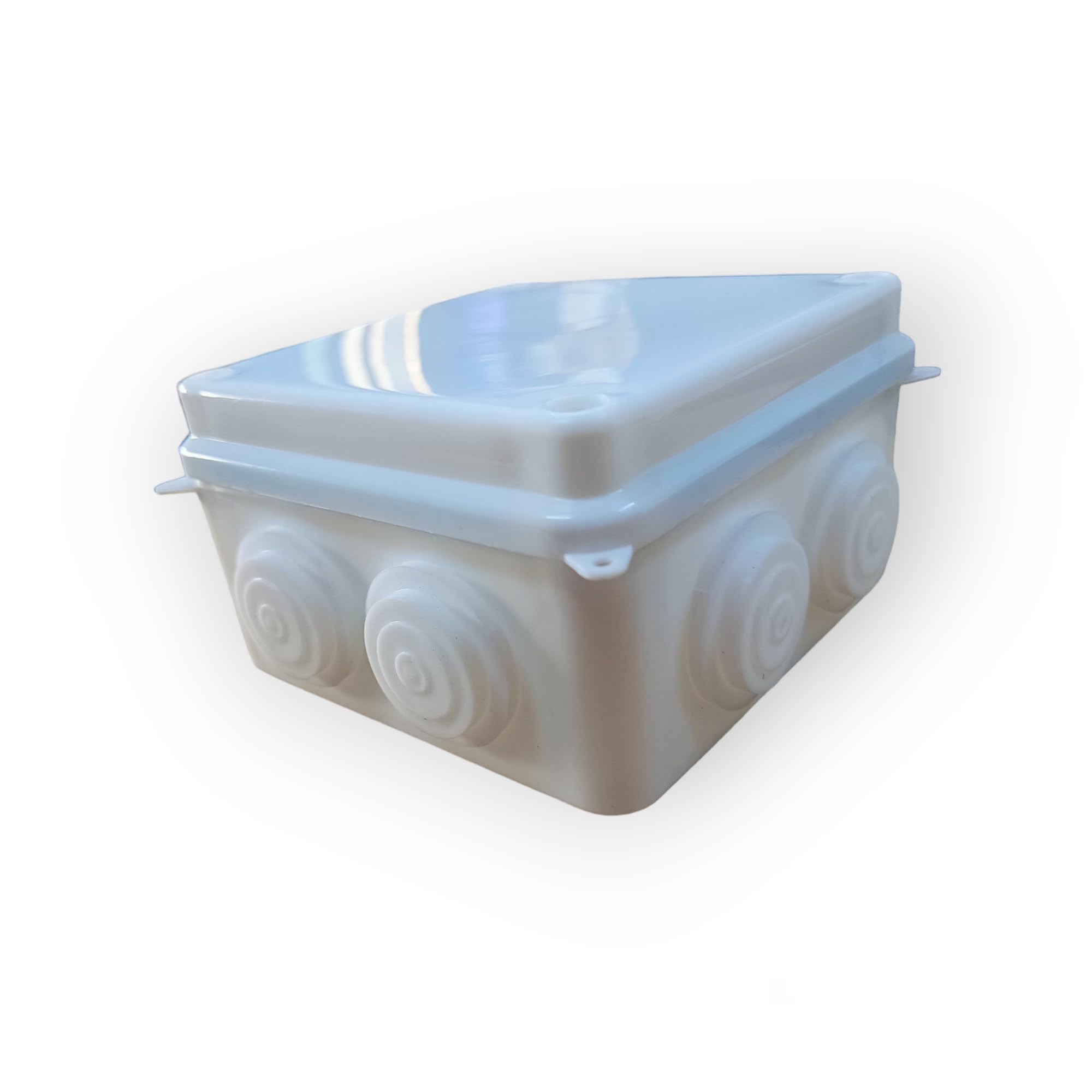 Bectro Waterproof PVC Junction Box for CCTV Camera & Electrical Use | Virgin Material | 4×4 Inch Weatherproof Box with Brass Insert & Rubber Gasket (Pack of 1)