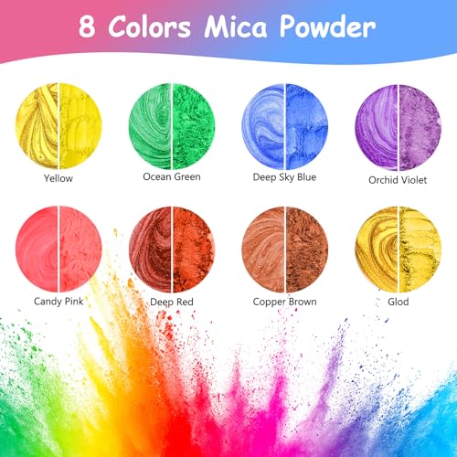 Image of KISREL Epoxy Resin 1 Gallon - Clear Epoxy Resin Kit with 16 Pigments and 8 Colors of Mica Powders - No Yellowing No Bubble Casting Resina for Art Crafts, Jewelry Making & Resina Molds(1 /2 Gallon x 2)