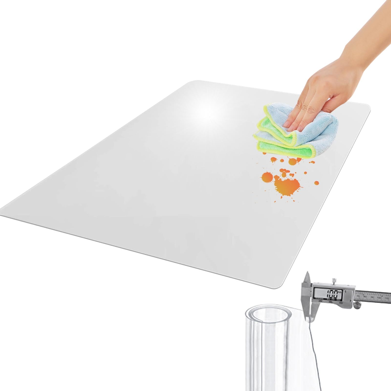 Clear Chair mat for Hard Floors Transparent mat Office Desk Floor Protector mat Chair mats 1mm Thick 16in