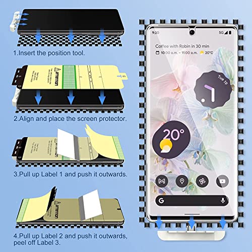 Lk 2 Pack For Google Pixel 7 Pro Screen Protector 6.7-Inch + 2 Pack Lens Protector With Positioning Tool, Self-Healing Tpu Film, Touch Sensitive, Hd Ultra-Thin #TOP7