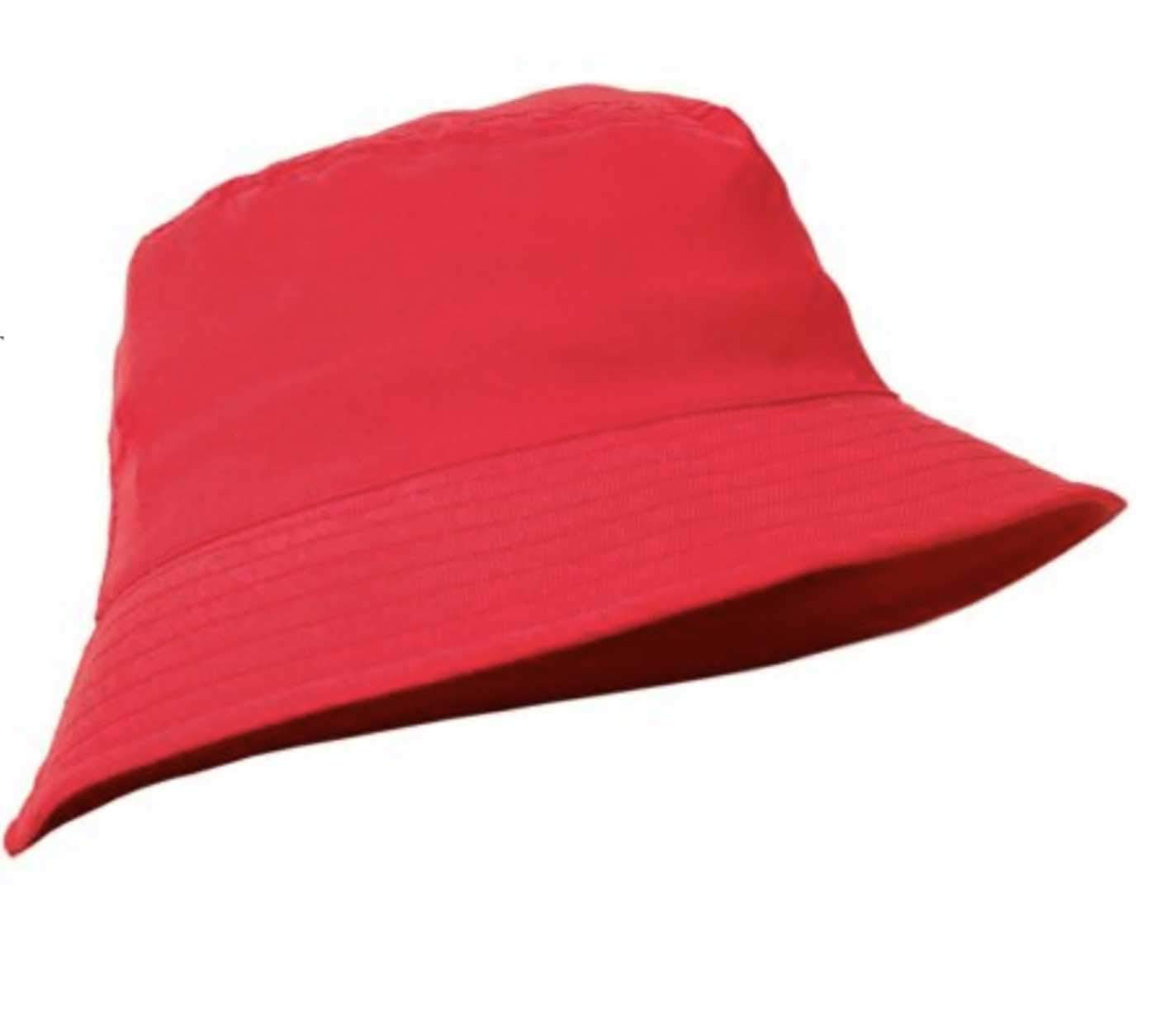 Mfaz Morefaz Ltd Unisex Red Bucket Hat Sun Protection Cap Fishing Outdoor Sun Beach Hat (Red)