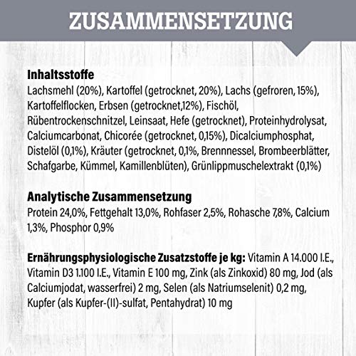 daily choice grainfree - 15 kg - Trockenfutter für Hunde - getreidefrei - Lachs mit Kartoffeln und Erbsen - Monoprotein mit Frischfleisch - Enthält Chicorée, Grünlippmuschel und wertvolle Kräuter