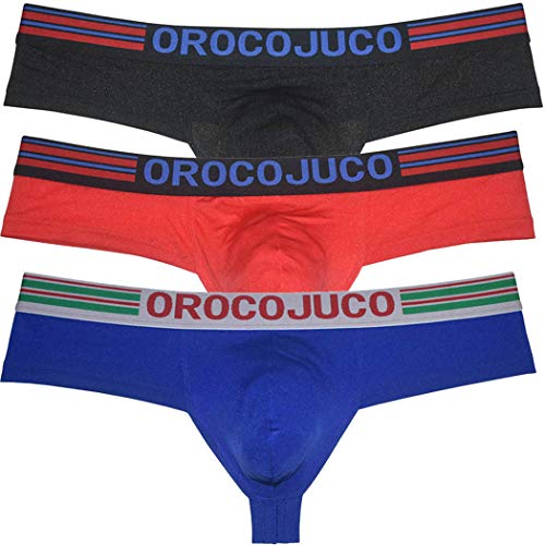 OROCOJUCO Sexy Men's Ultra Cheeky Briefs Boxers Thong Brazilian Bikini Shorts Underwear 1/3 Butt Coverage Boxers Trunks