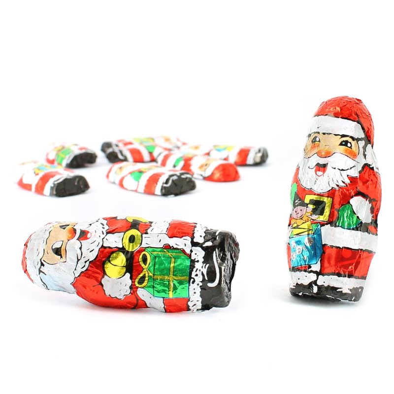 Chocolatinas Mini Papá Noel – Bolsa 1 kg (195 Figuritas) | Chocolate con Leche | Figuras Navideñas de 5 cm | Dulces Festivos, Irresistibles y Perfectos para Navidad