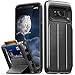 Galaxy S8 Plus Wallet Case, Vena [vCommute][Military Grade Drop Protection] Flip Leather Cover Card Slot Holder with KickStand for Samsung Galaxy S8+ Plus (Space Gray / Black)