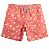 Dissolving Swim Trunks Prank Shorts Funny Gift for Brother Boyfriend Bachelor Beach Party in The Swimming Pool(Banana Orange,Large)