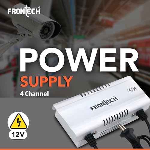 Image of FRONTECH 4 Channel 12V DC Power Supply for CCTV Cameras | Metal Body Surge Protection | Overload & Short Circuit Protection | Universal Input Voltage (PS-0056)