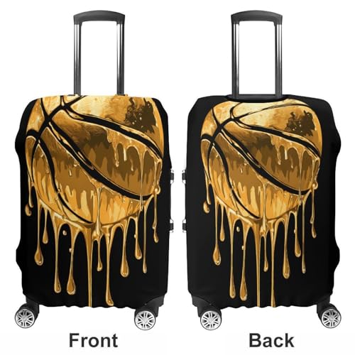 Dripping Gold Basketball Luggage Covers Washable Travel Suitcase Cover Elastic Baggage Protector3
