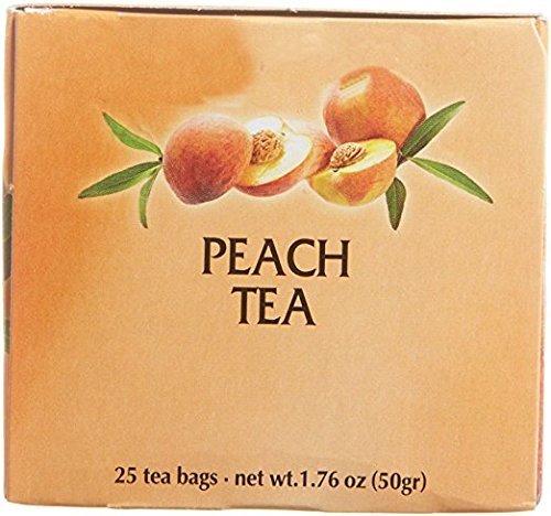 Wissotzky TeaPeach Tea 25 Tea Bags 1.76 Oz. Pack Of 3.
